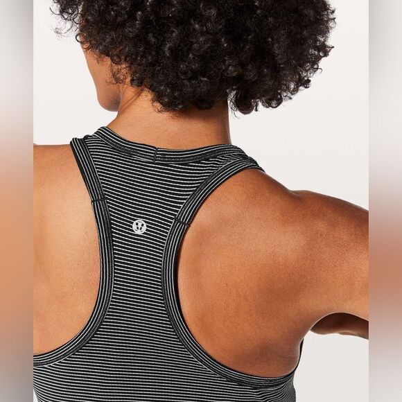 Lululemon Athletica Black and White Striped Swiftly Tech Racerback Tank | 8 - Picture 7 of 7